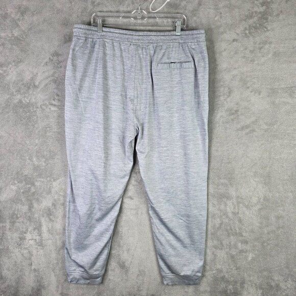 Mens Split Grey Performance Jogger Pants Zipper Pockets Drawstring Size 4XL - Picture 4 of 9